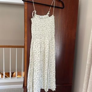 Reformation cream and green dress